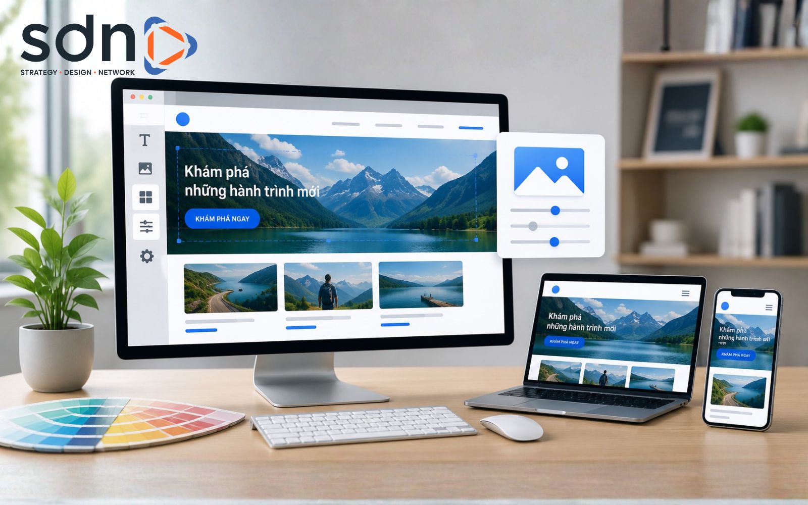 Giao diện chuyên nghiệp giúp nâng cao trải nghiệm người dùng Dịch vụ quản trị website trọn gói của SDN giúp quản lý giao diện website