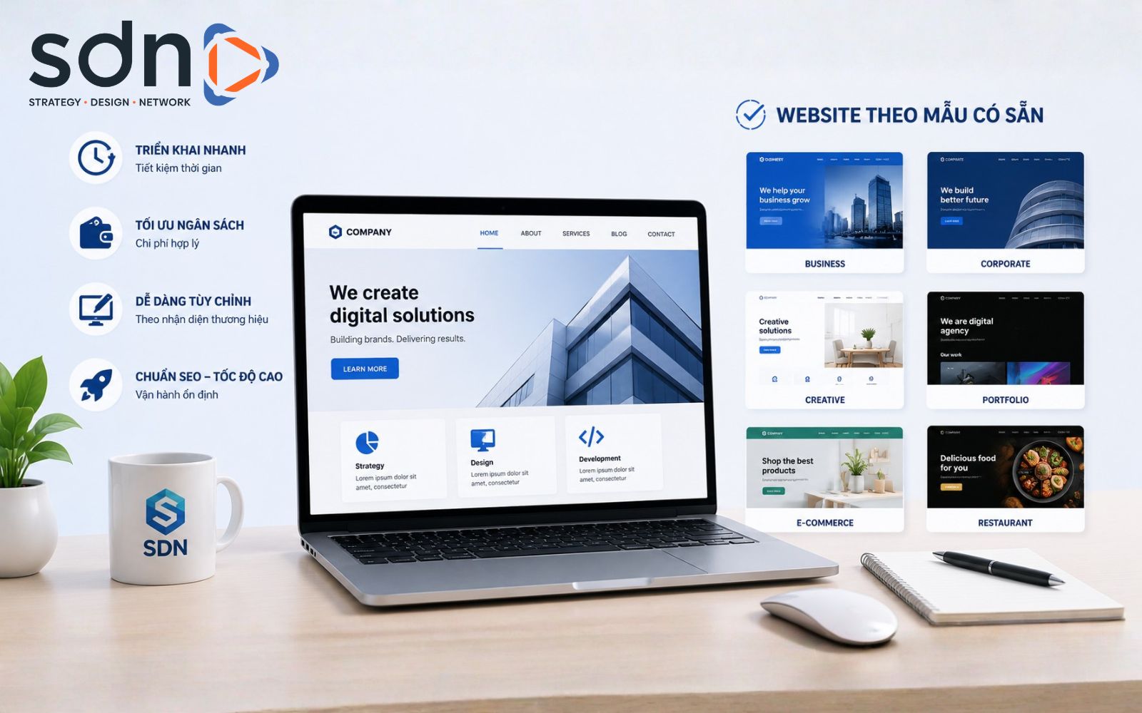 Website theo mẫu giúp tiết kiệm thời gian và chi phí Bảng giá thiết kế website theo mẫu có sẵn