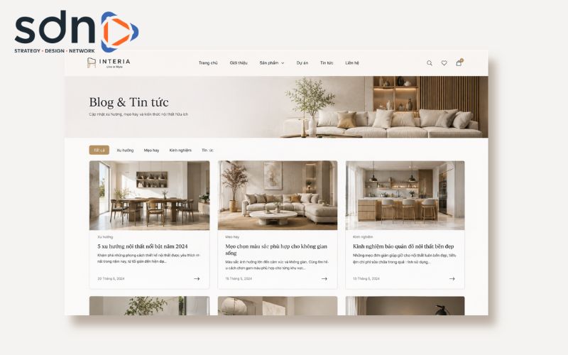 Chuyên mục tin tức giúp thu hút lượng lớn traffic tự nhiên và nâng tầm thương hiệu Blog, tin tức và kiến thức nội thất