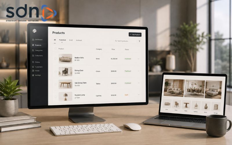 Hệ thống CMS thông minh giúp bạn tự thao tác và cập nhật dữ liệu rất dễ dàng Hệ thống quản lý sản phẩm và danh mục linh hoạt