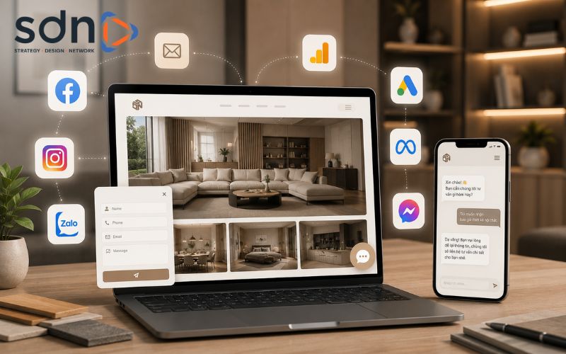 Hệ thống tích hợp sẵn các công cụ tracking hỗ trợ chiến dịch Marketing đạt hiệu quả cao Tích hợp các công cụ bán hàng và marketing