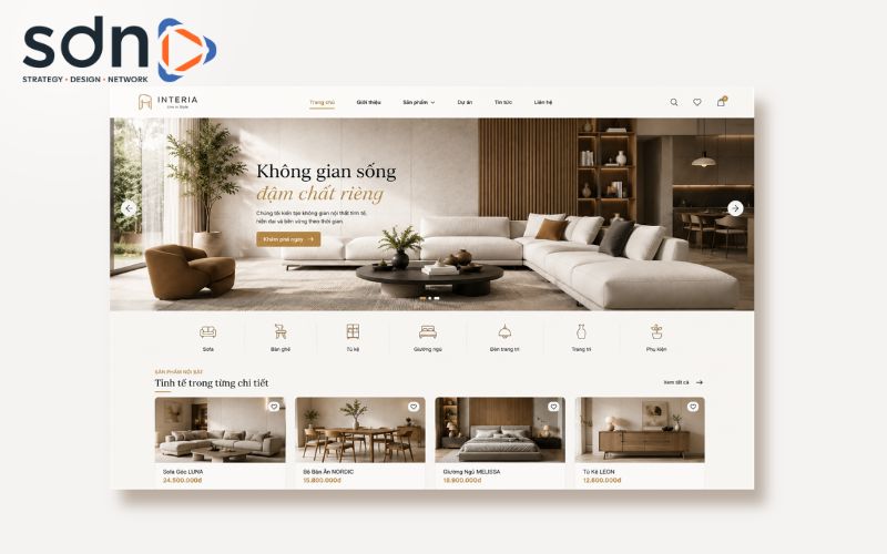 Trang chủ thu hút người xem ngay từ ánh nhìn đầu tiên nhờ các bộ sưu tập chủ đạo Trang chủ giới thiệu thương hiệu và sản phẩm nổi bật