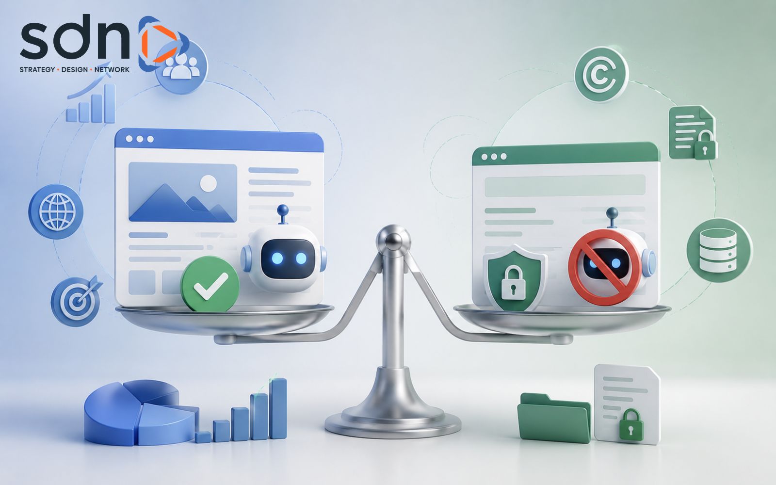Cân nhắc giữa cơ hội tăng nhận diện thương hiệu và việc bảo vệ bản quyền dữ liệu Website có nên cho phép AI Bot truy cập không?