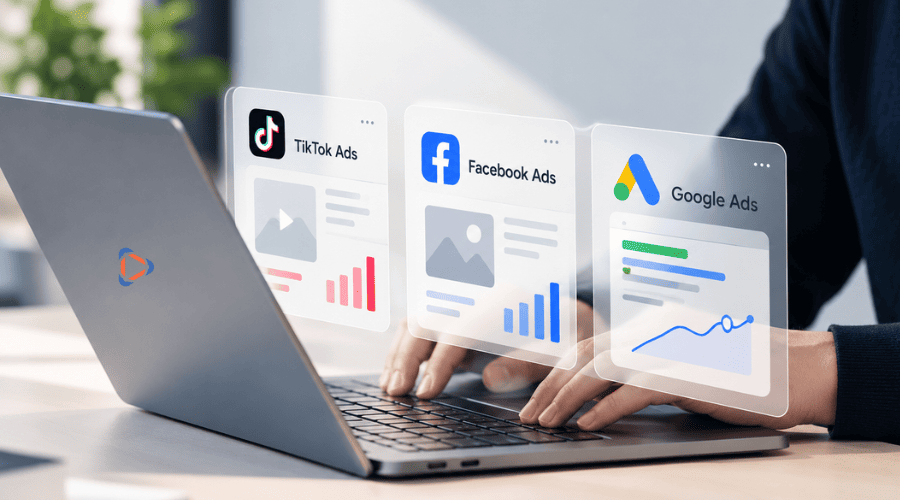 Chạy quảng cáo Google Ads, Facebook Ads và TikTok Ads để tìm kiếm khách hàng cho website