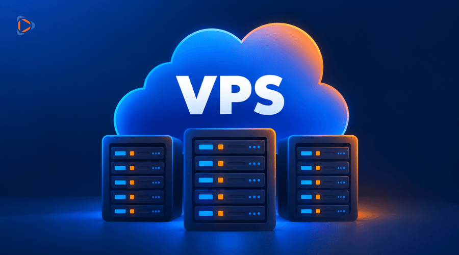 Minh họa hệ thống máy chủ VPS lưu trữ và vận hành website trên nền tảng điện toán đám mây