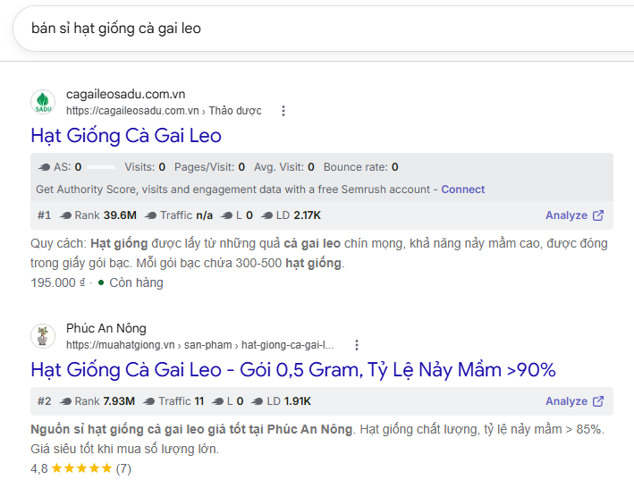 bán sỉ hạt giống cà gai leo