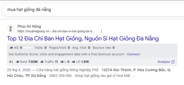 mua hạt giống Đà Nẵng